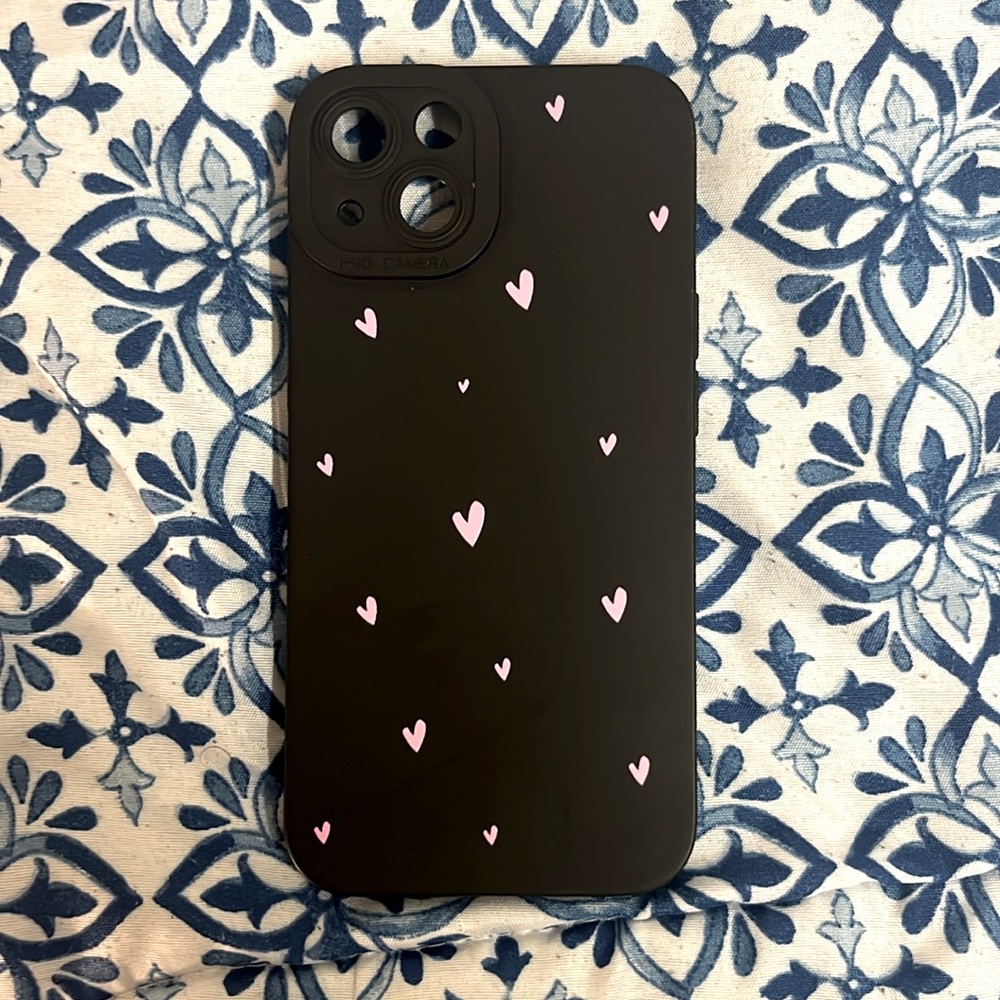 Black and Pink Hearts iPhone 13 Phone Case